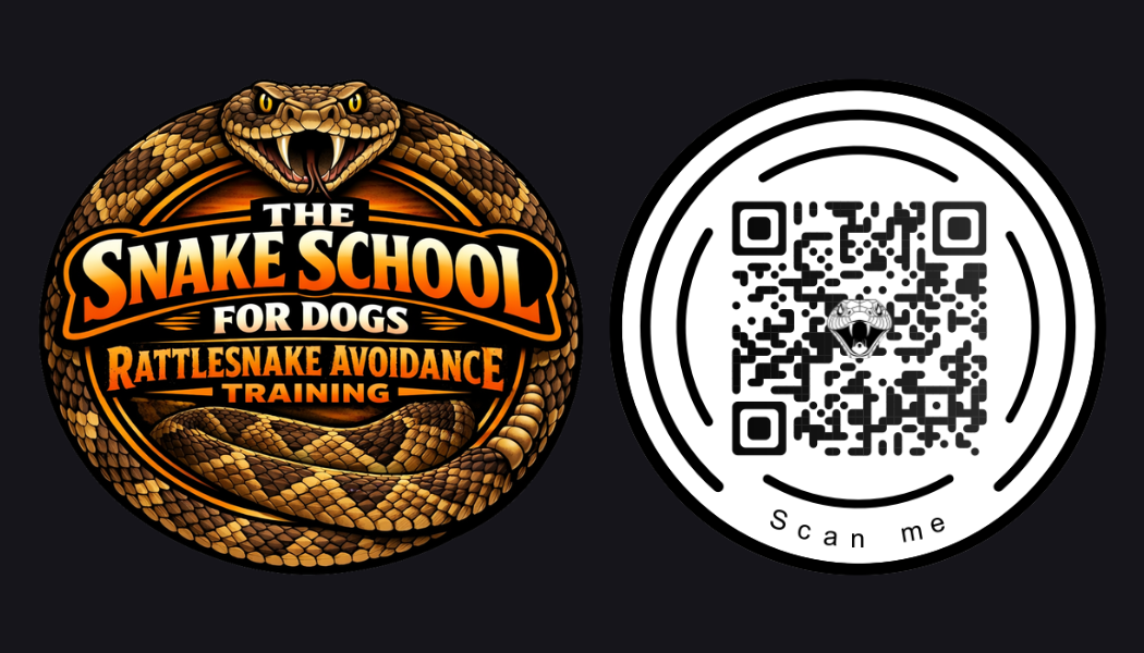 The Snake School for Dogs — rattlesnake avoidance training business card front