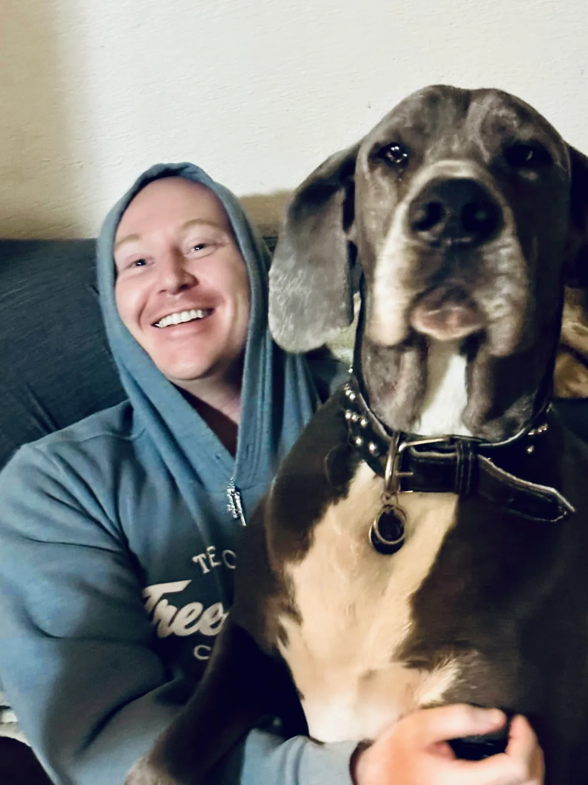 Scott Quashen with his own dog, Jax