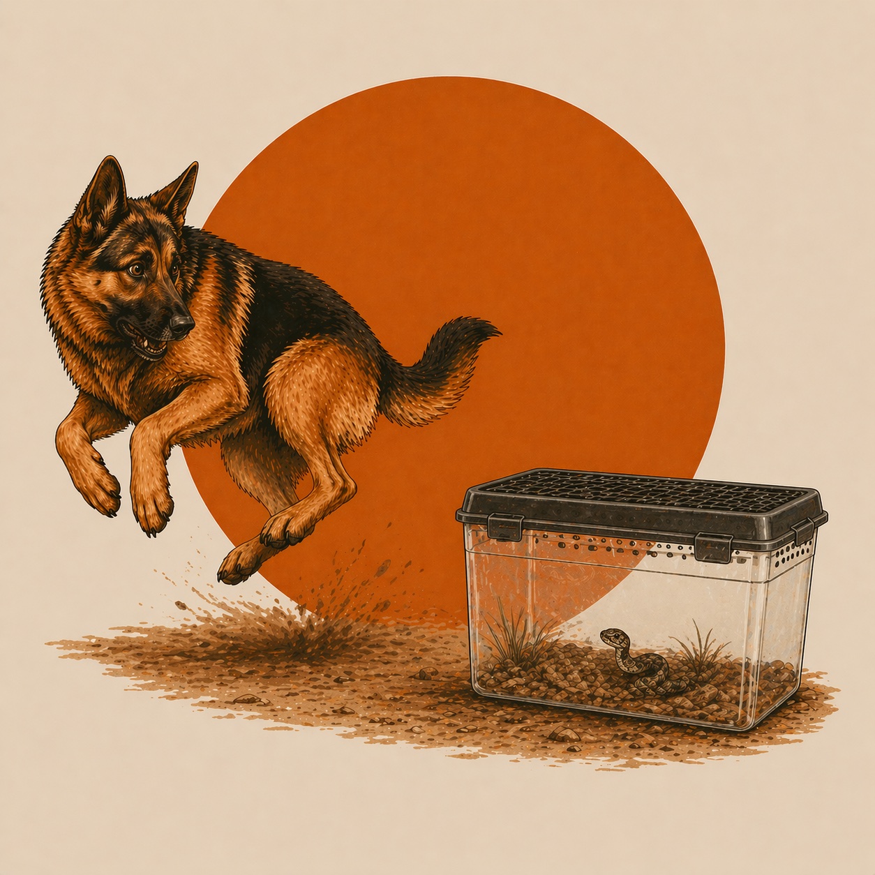 Rattlesnake avoidance training — baby rattlesnake station