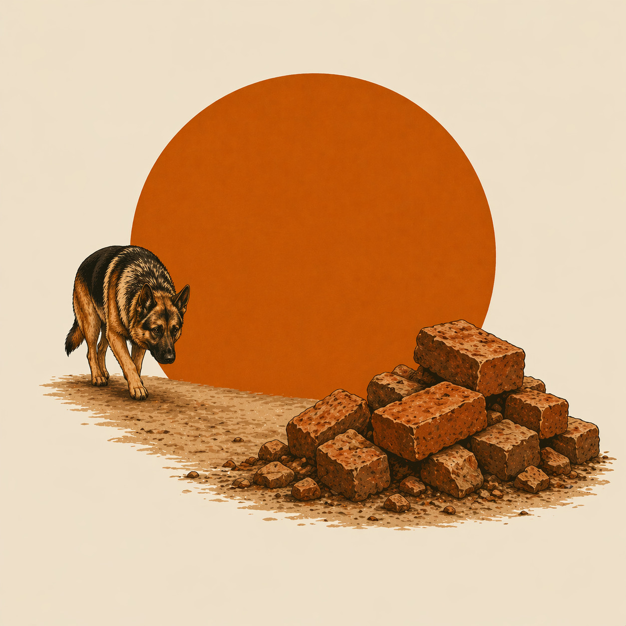 Rattlesnake avoidance training station — bricks terrain